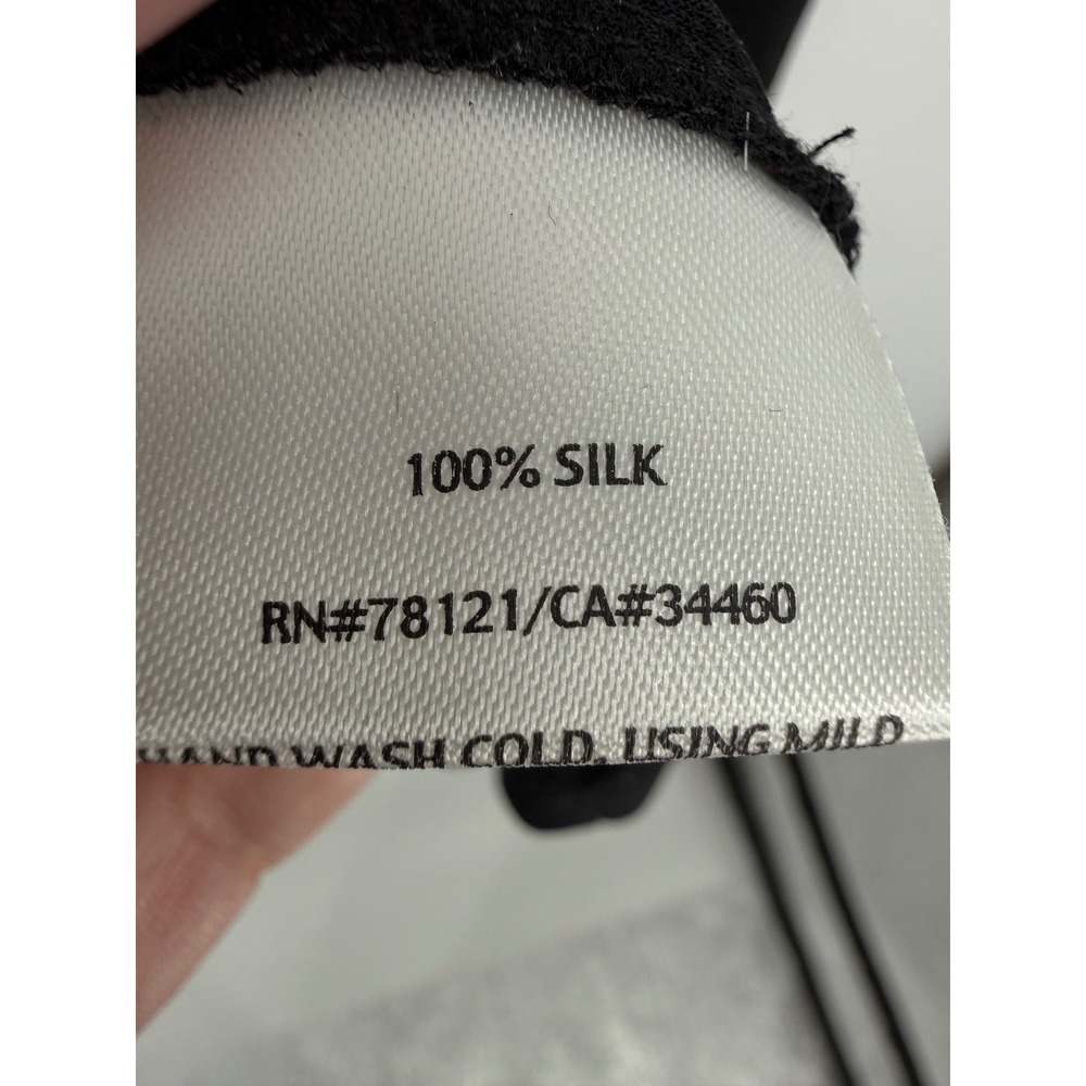 Eileen Fisher Top Woman 2X Black 100% Silk Scoop Neck Long Sleeve Minimalist - Picture 4 of 7